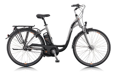 KTM Amparo-8-28' eBike mit einer Reichweite von bis zu 80 km. Das E-Bike wird wie ein normales Fahrrad gefahren, außer das beim Berg hochfahren der Elektromotor Sie kräftig unterstützt.